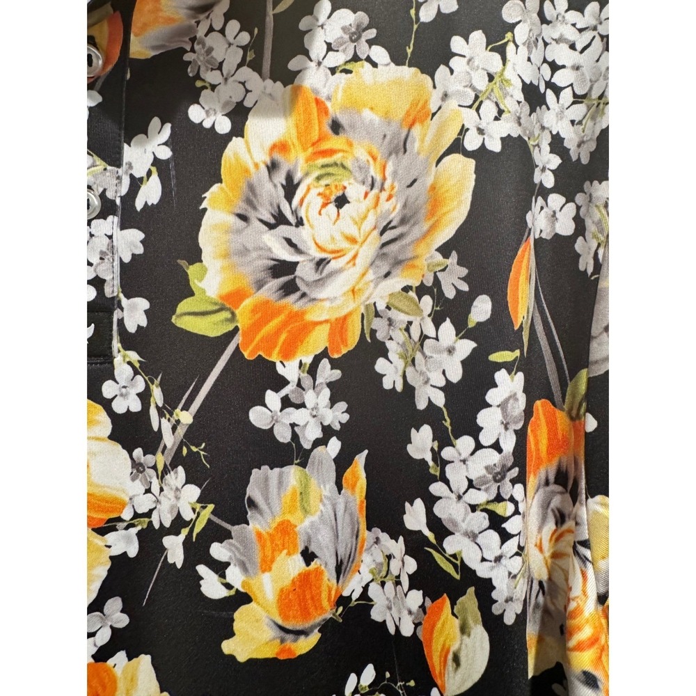 Bad Birdie Mens Golf‎ Polo Shirt XL Black Floral NEW Short Sleeve Polo - Picture 4 of 8